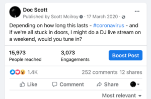 Doc Scott shares post from a year ago